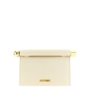 Jacquemus White Lamb Leather Clutch Women's Bag